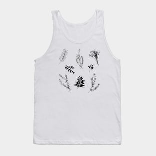 Simple Scandinavian Plant Pattern Tank Top